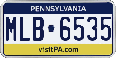 PA license plate MLB6535
