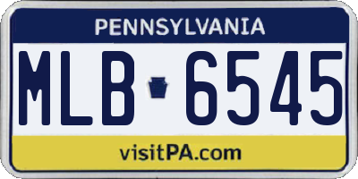 PA license plate MLB6545