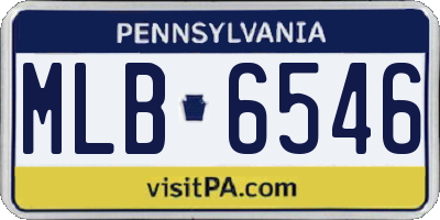 PA license plate MLB6546