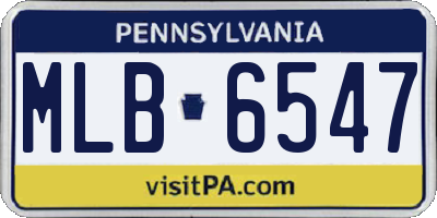 PA license plate MLB6547