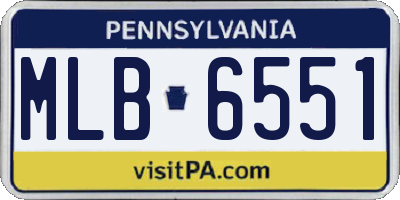 PA license plate MLB6551