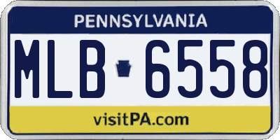 PA license plate MLB6558