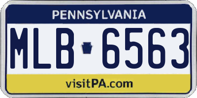 PA license plate MLB6563