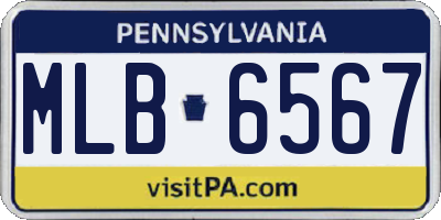 PA license plate MLB6567