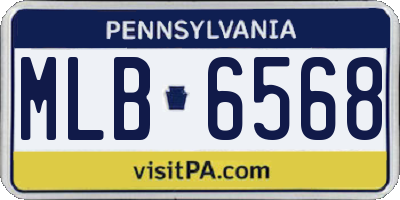 PA license plate MLB6568