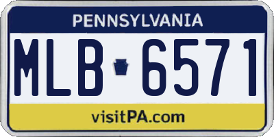 PA license plate MLB6571