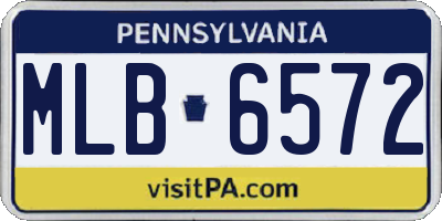 PA license plate MLB6572
