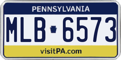 PA license plate MLB6573