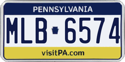 PA license plate MLB6574