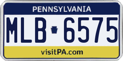 PA license plate MLB6575