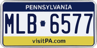 PA license plate MLB6577