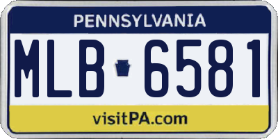 PA license plate MLB6581