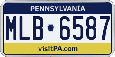 PA license plate MLB6587