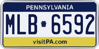 PA license plate MLB6592
