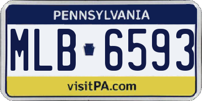 PA license plate MLB6593