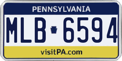 PA license plate MLB6594