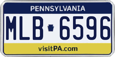 PA license plate MLB6596