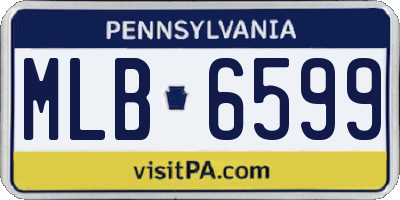 PA license plate MLB6599