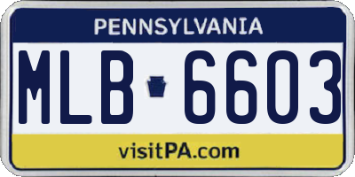 PA license plate MLB6603