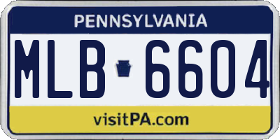 PA license plate MLB6604