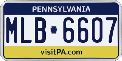 PA license plate MLB6607