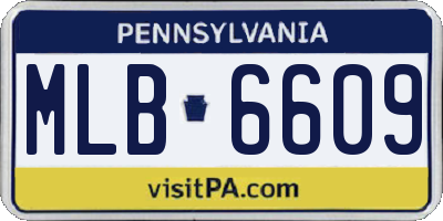 PA license plate MLB6609