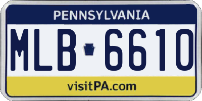 PA license plate MLB6610