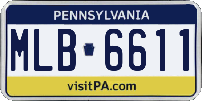 PA license plate MLB6611
