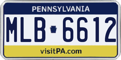 PA license plate MLB6612
