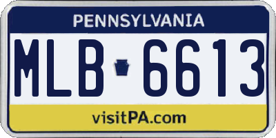 PA license plate MLB6613