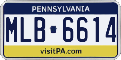 PA license plate MLB6614