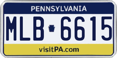PA license plate MLB6615