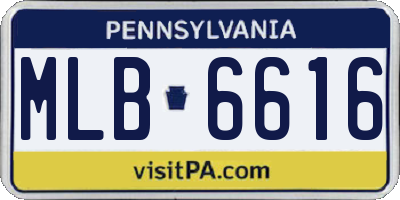 PA license plate MLB6616