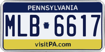 PA license plate MLB6617