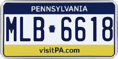 PA license plate MLB6618
