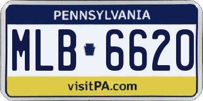 PA license plate MLB6620