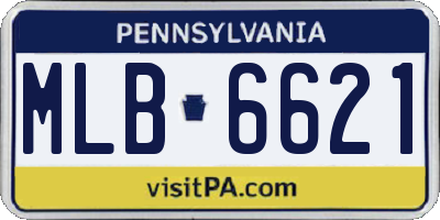 PA license plate MLB6621