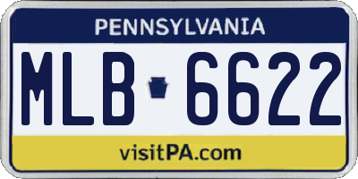 PA license plate MLB6622