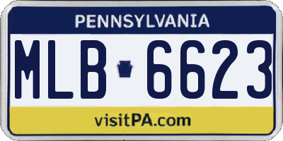 PA license plate MLB6623