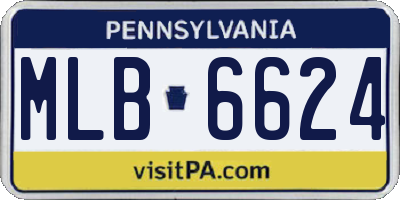 PA license plate MLB6624