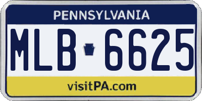PA license plate MLB6625
