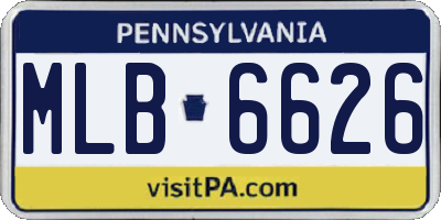 PA license plate MLB6626