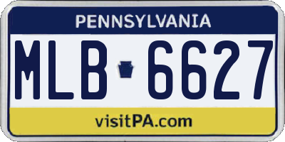 PA license plate MLB6627