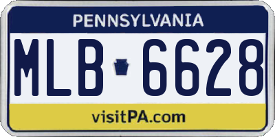 PA license plate MLB6628