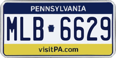 PA license plate MLB6629