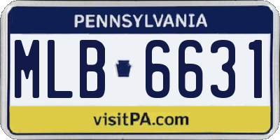 PA license plate MLB6631