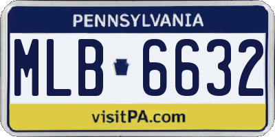 PA license plate MLB6632