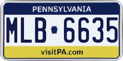 PA license plate MLB6635