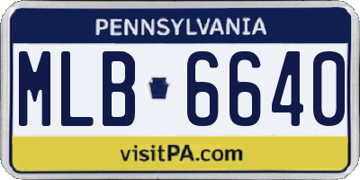 PA license plate MLB6640