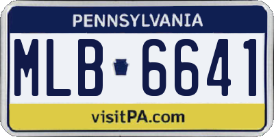 PA license plate MLB6641